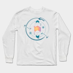 Galaxy minimal geometric blue Long Sleeve T-Shirt